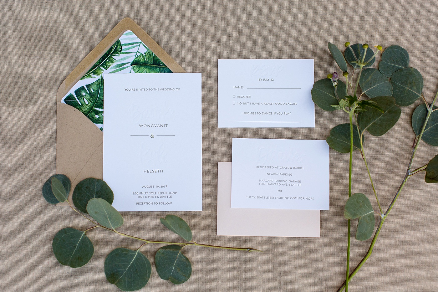 Seattle Letterpress Invitations