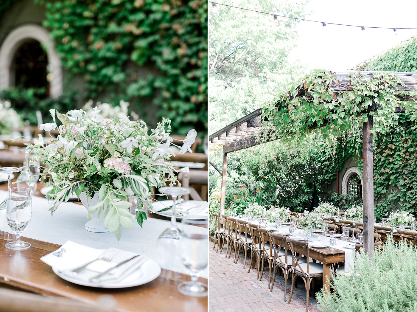 The London Plane Flower Shop Wedding Reception centerpieces