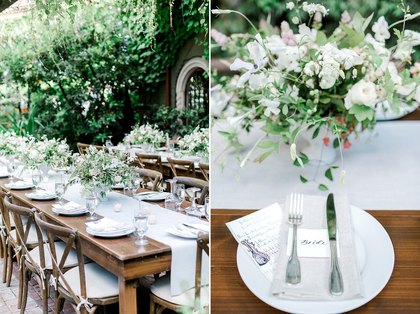 The London Plane Flower Shop Wedding Reception centerpieces