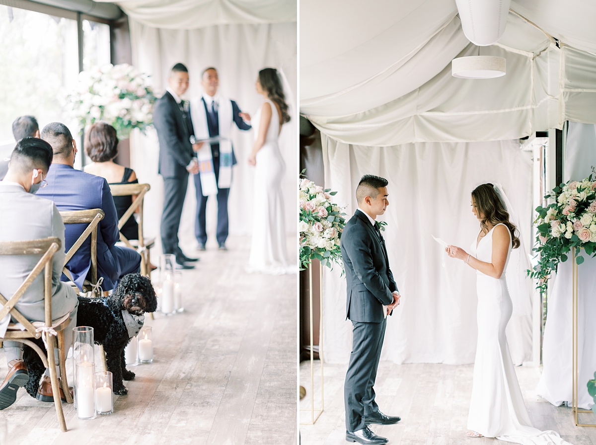 Seattle wedding couple reads vows