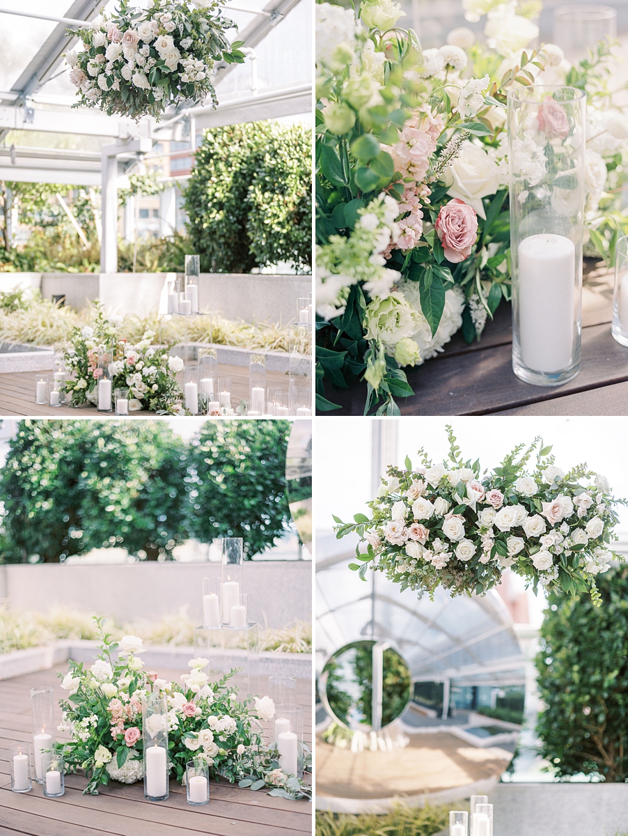 Unique wedding altar florals