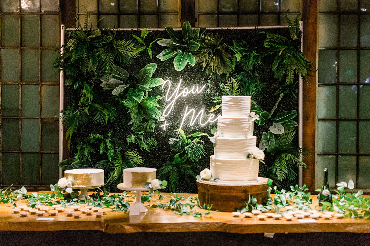 Urban wedding cake table